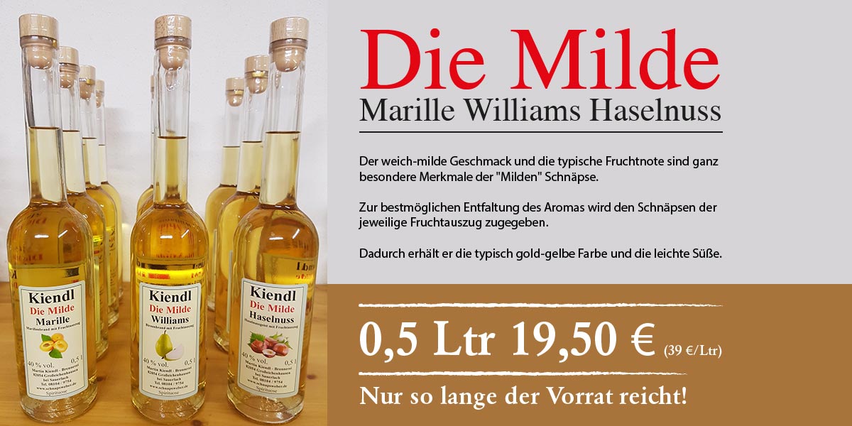 Die Milde (Brand) - Marille, Williams, Haselnuss